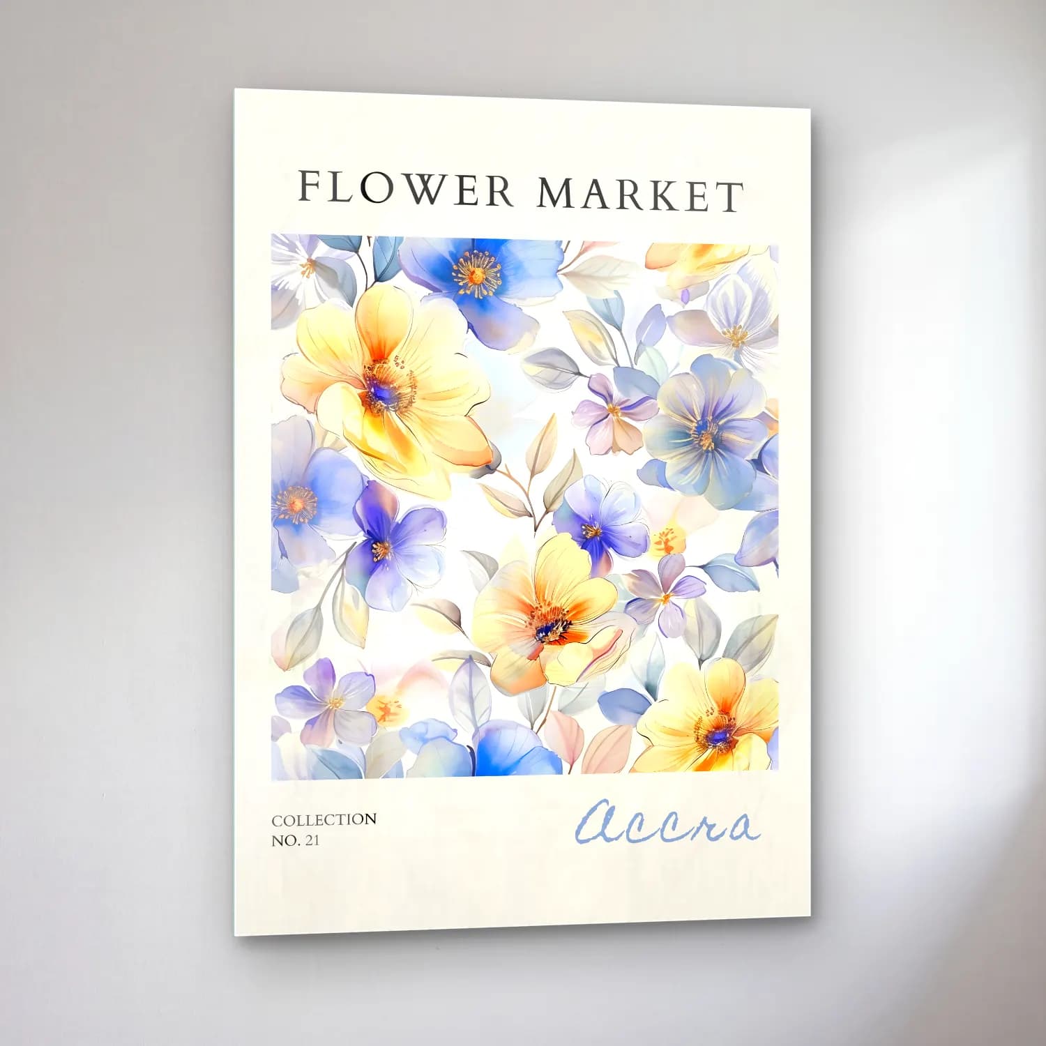 Pastel Çiçek Deseni No. 154 cam tablo — sol açıdan görünüm