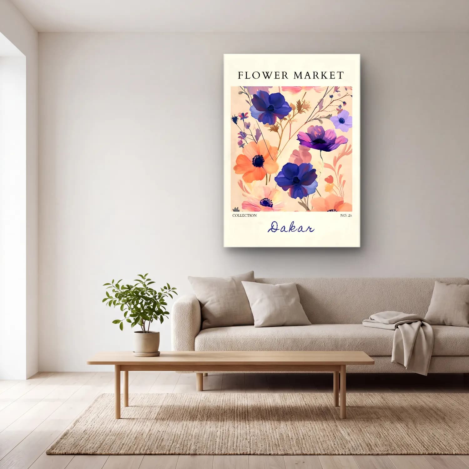 Pastel Çiçek Deseni No. 157 cam tablo — açık renk salonda