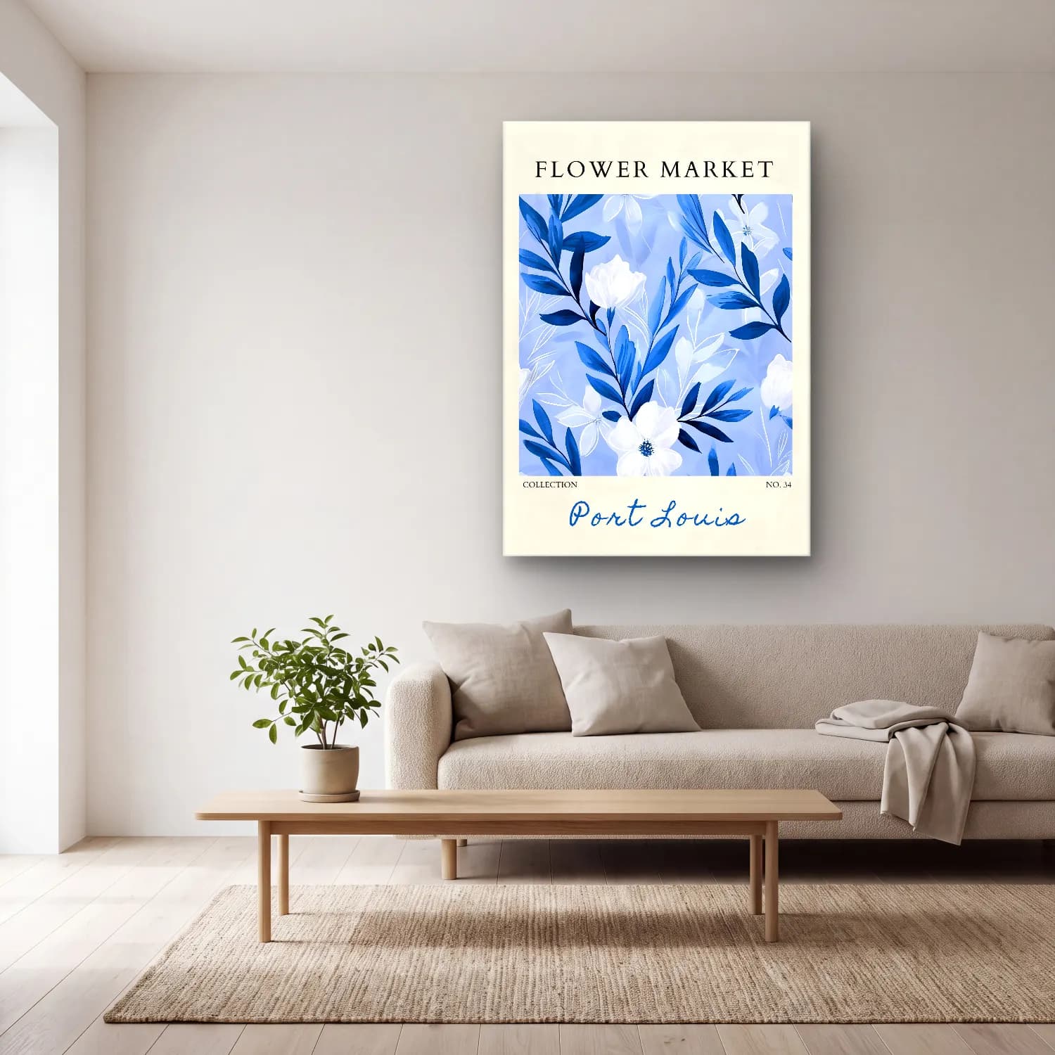 Pastel Çiçek Deseni No. 161 cam tablo — açık renk salonda