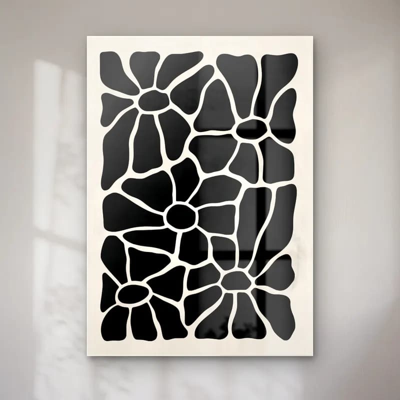 Boho Çiçek Deseni No. 49 cam tablo — Boho Çiçek Deseni No. 49 — boho çiçek deseni