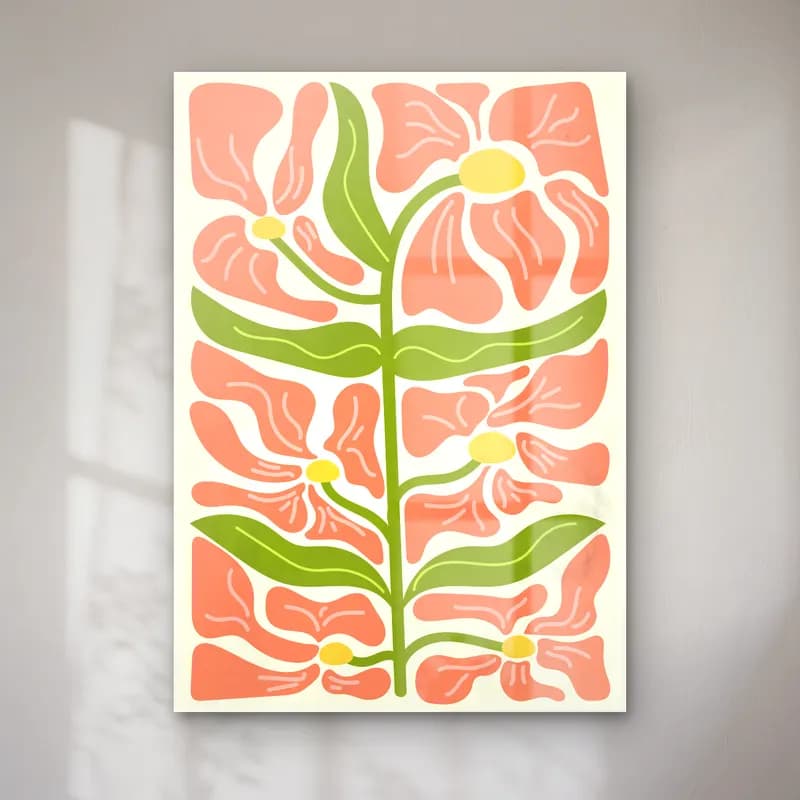 Boho Çiçek Deseni No. 53 cam tablo — Boho Çiçek Deseni No. 53 — boho çiçek deseni