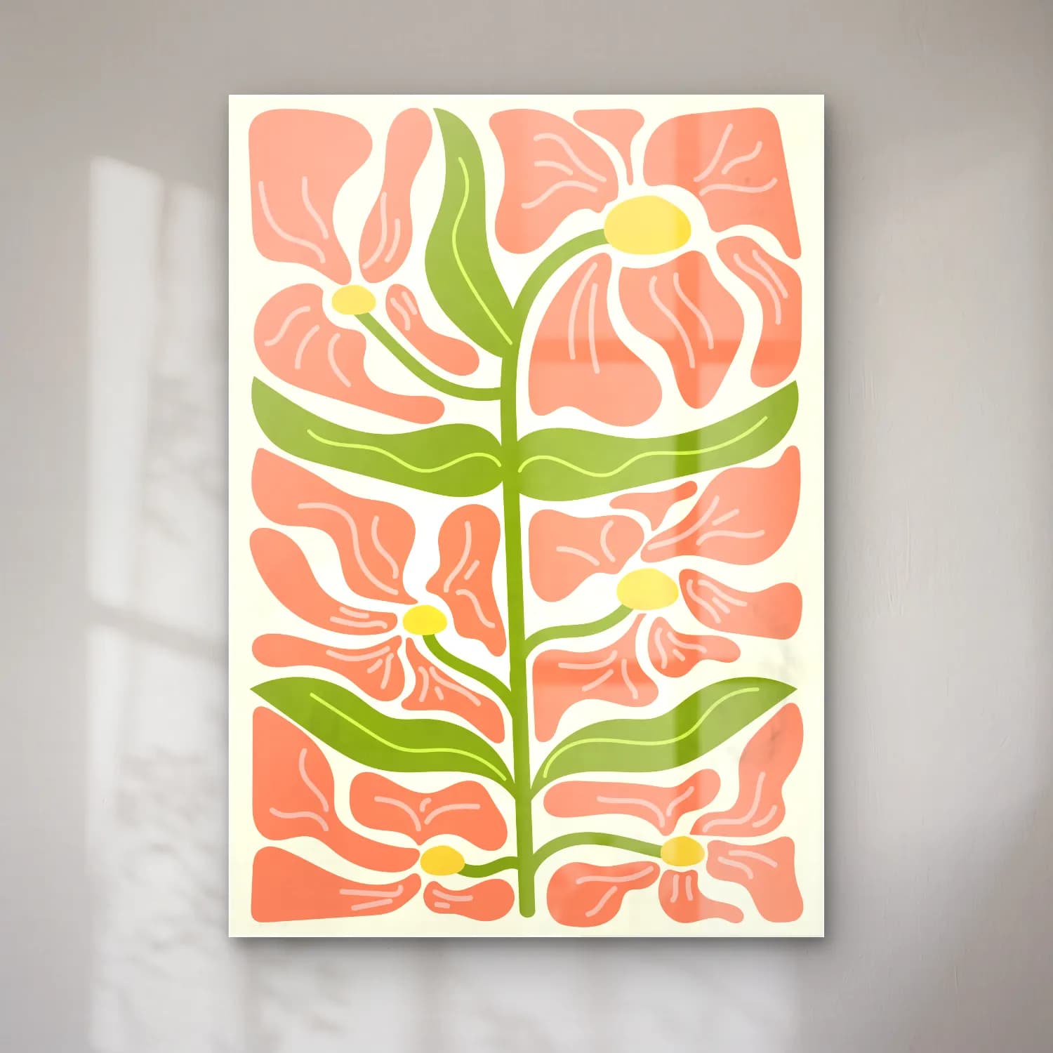 Boho Çiçek Deseni No. 53 cam tablo — Boho Çiçek Deseni No. 53 — boho çiçek deseni