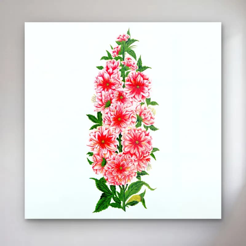 Botanik İllüstrasyon Pembe Şakayıklar No. 15 cam tablo — Botanik İllüstrasyon Pembe Şakayıklar No. 15 — botanik i̇llüstrasyon pembe şakayıklar