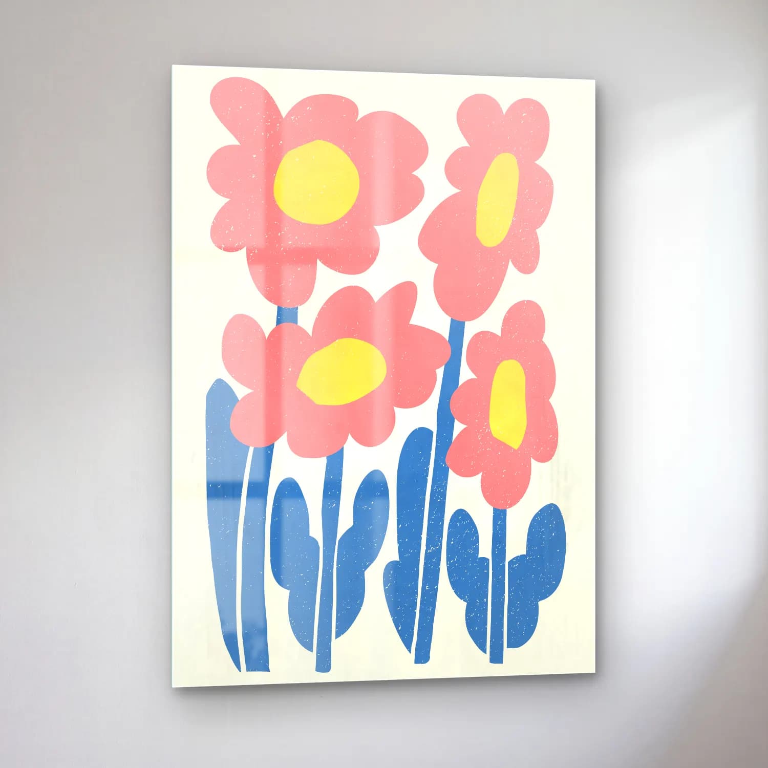 Pastel Çiçek Deseni No. 170 cam tablo — sol açıdan görünüm