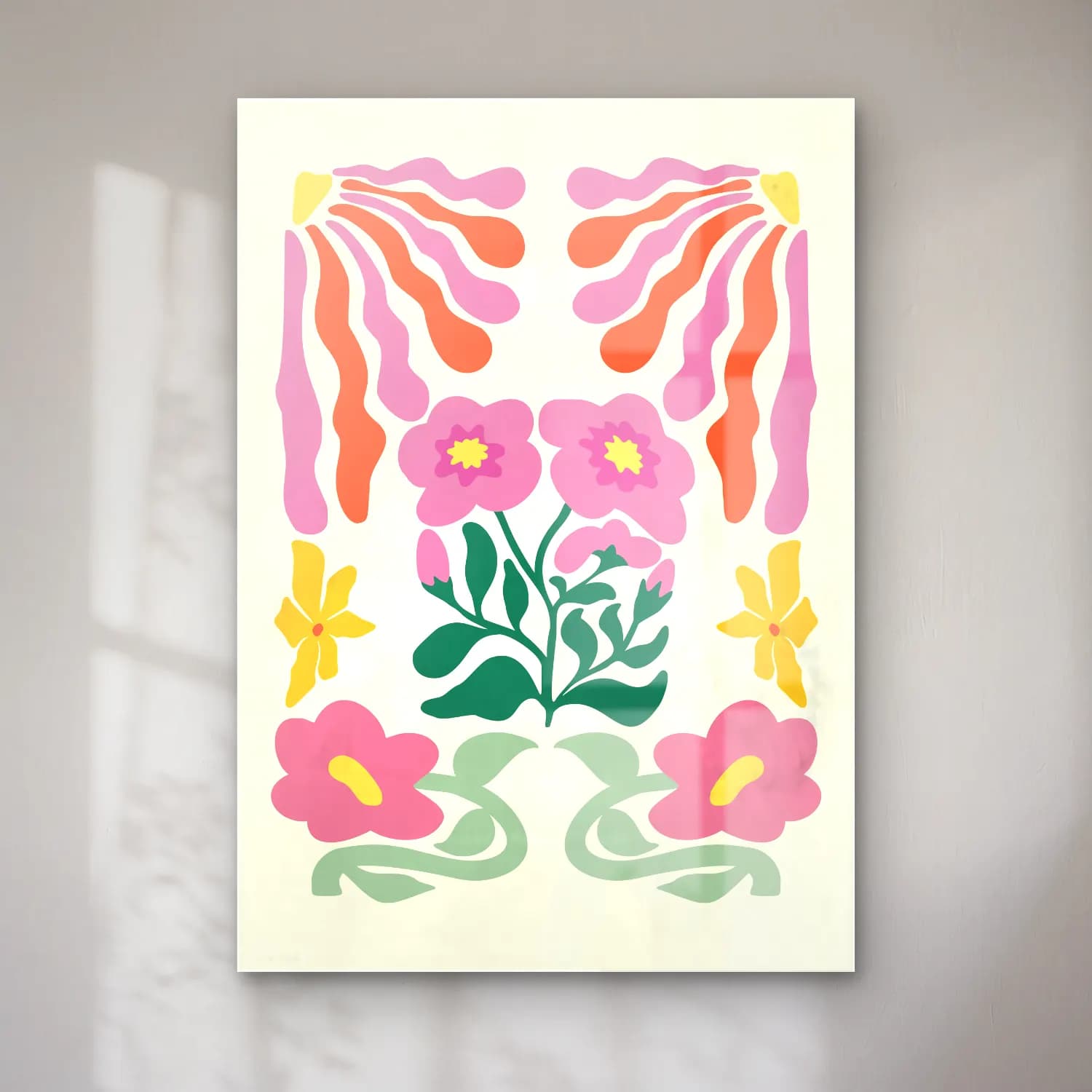 Boho Çiçek Deseni No. 59 cam tablo — Boho Çiçek Deseni No. 59 — boho çiçek deseni