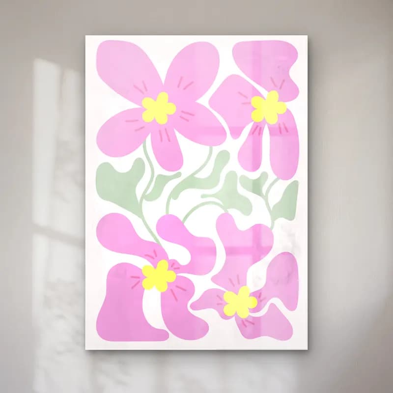 Pastel Çiçek Deseni No. 174 cam tablo — Pastel Çiçek Deseni No. 174 — pastel çiçek deseni