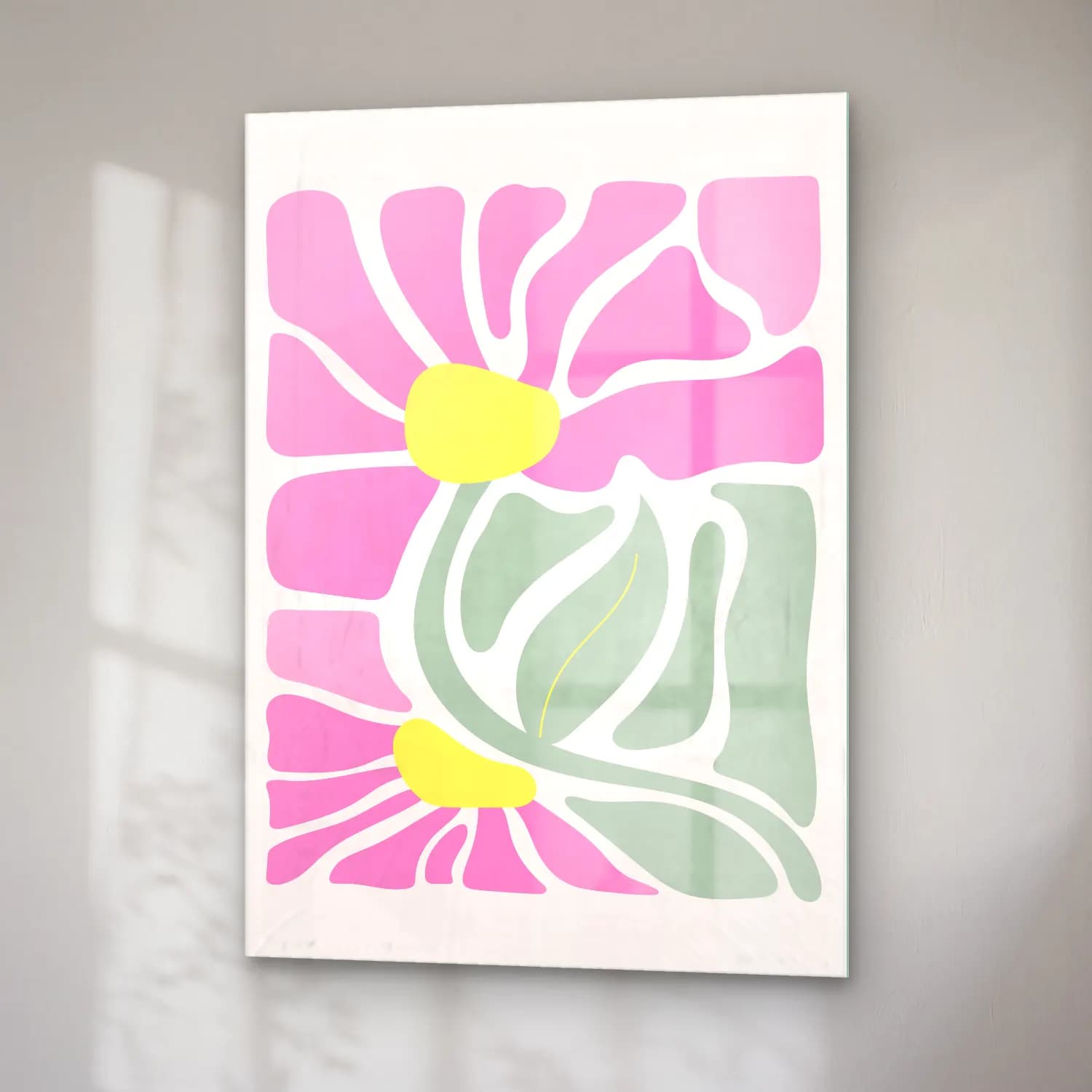 Pastel Çiçek Deseni No. 176 cam tablo — sağ açıdan görünüm