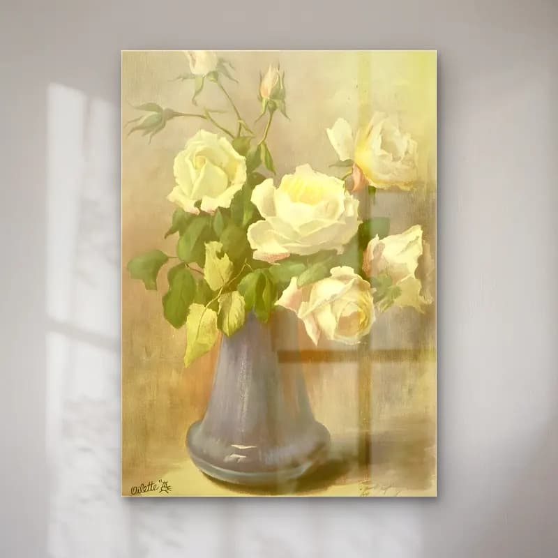 Yağlı Boya Güller No. 39 cam tablo — Yağlı Boya Güller No. 39 — yağlı boya güller