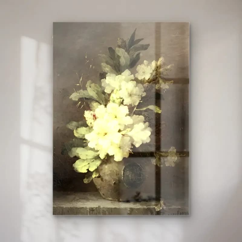 Yağlı Boya Vazoda Çiçek Buketi No. 29 cam tablo — Yağlı Boya Vazoda Çiçek Buketi No. 29 — yağlı boya vazoda çiçek buketi