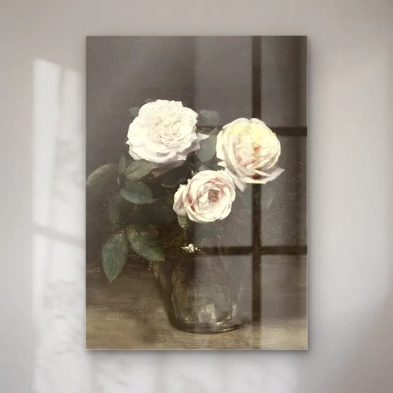 Yağlı Boya Güller No. 45 cam tablo — Yağlı Boya Güller No. 45 — yağlı boya güller