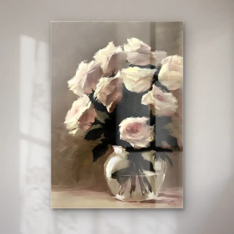 Yağlı Boya Güller No. 47 cam tablo — Yağlı Boya Güller No. 47 — yağlı boya güller
