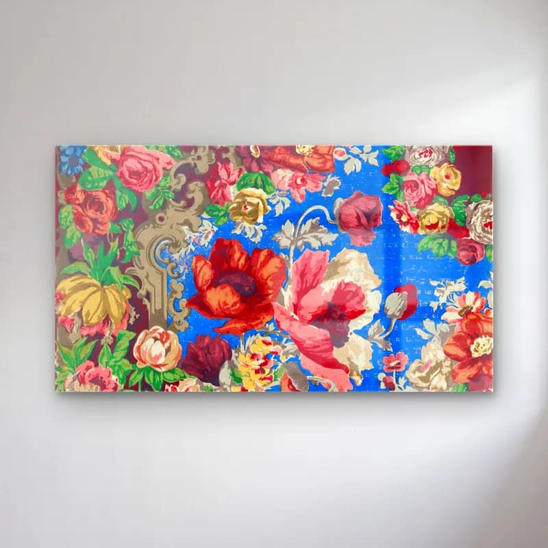 Maksimalist Çiçek Deseni No. 31 cam tablo — Maksimalist Çiçek Deseni No. 31 — maksimalist çiçek deseni