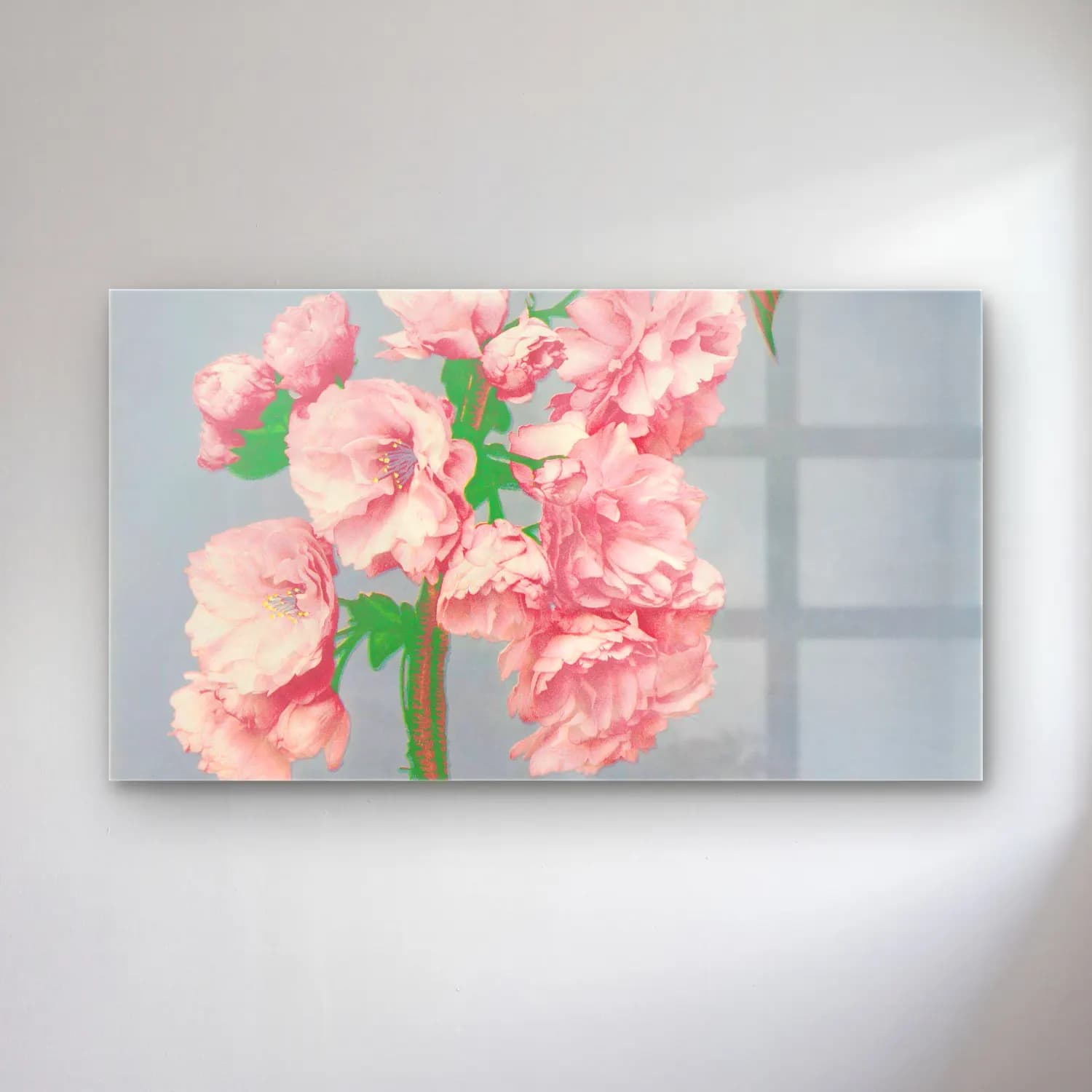 Pastel Pembe Şakayıklar No. 7 cam tablo — Pastel Pembe Şakayıklar No. 7 — pastel pembe şakayıklar