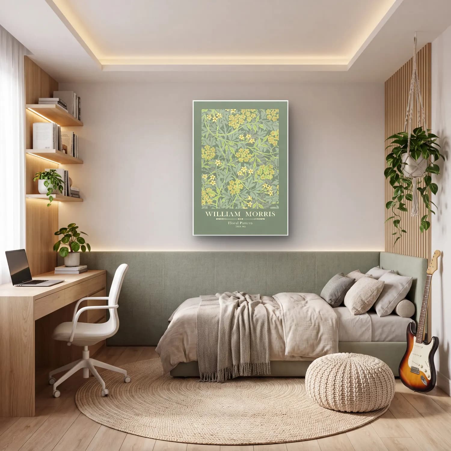 Botanik İllüstrasyon Çiçek Deseni No. 125 cam tablo — genç odasında