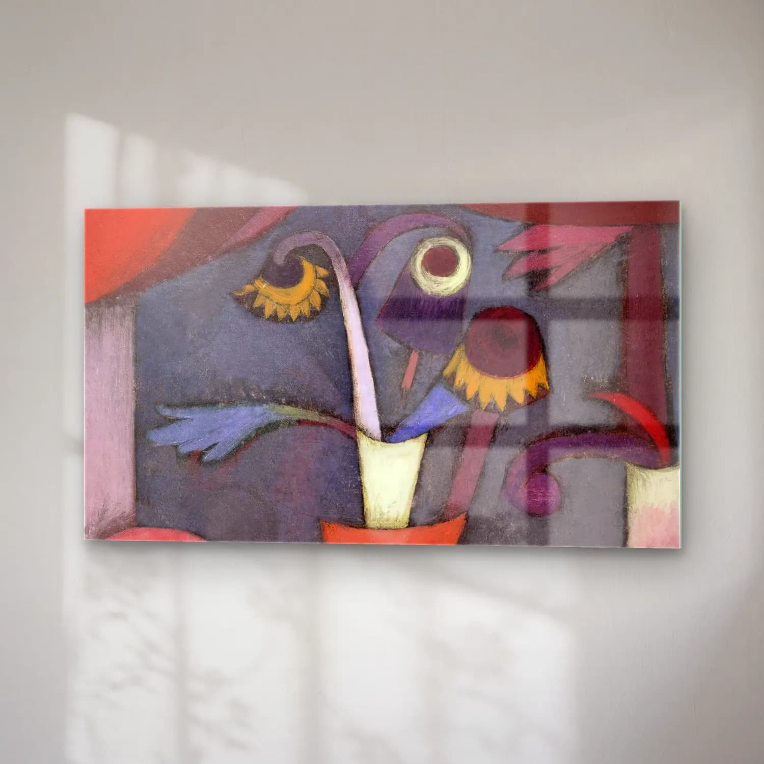 Paul Klee – Autumn Flower – Mor Tonlar cam tablo — sağ açıdan görünüm