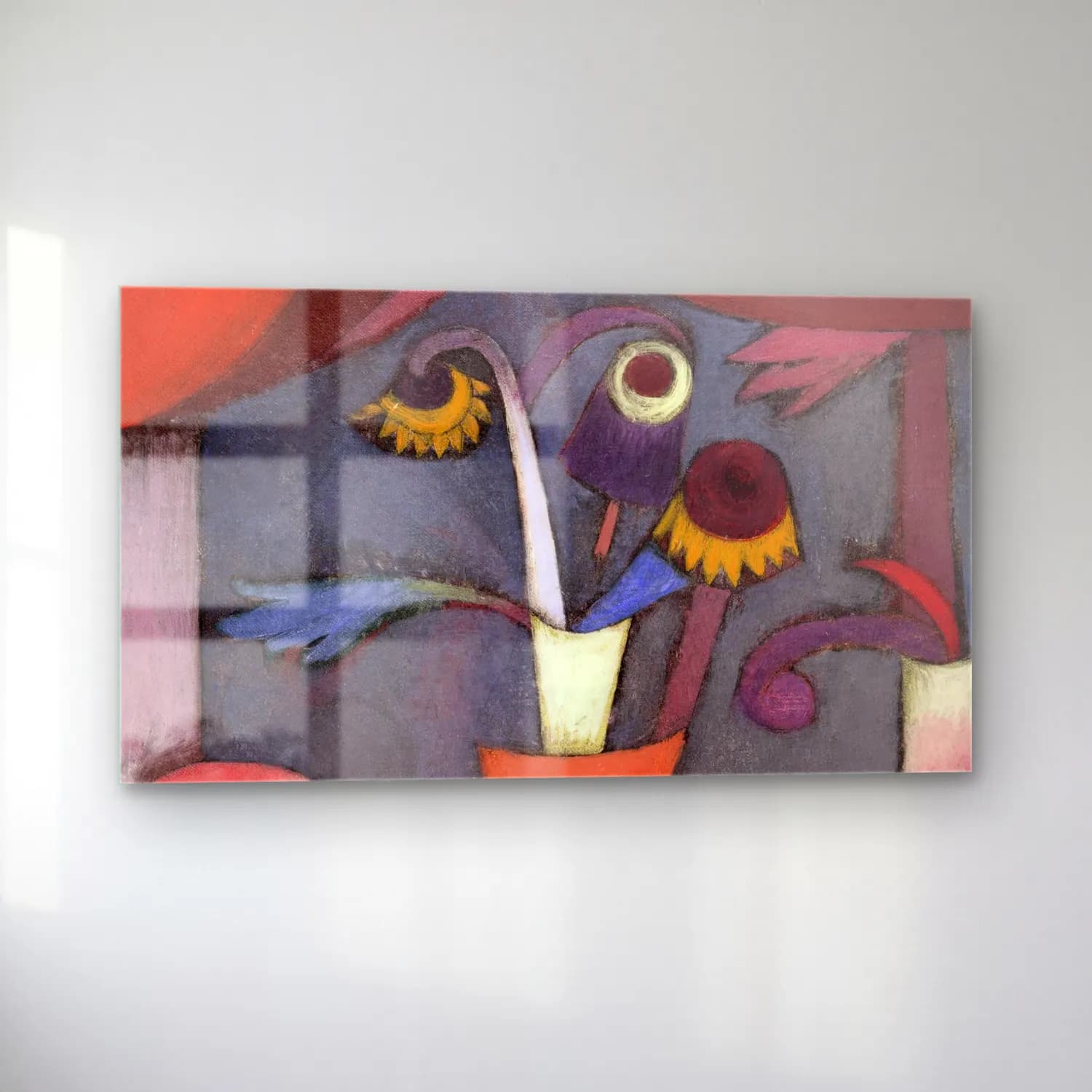 Paul Klee – Autumn Flower – Mor Tonlar cam tablo — sol açıdan görünüm