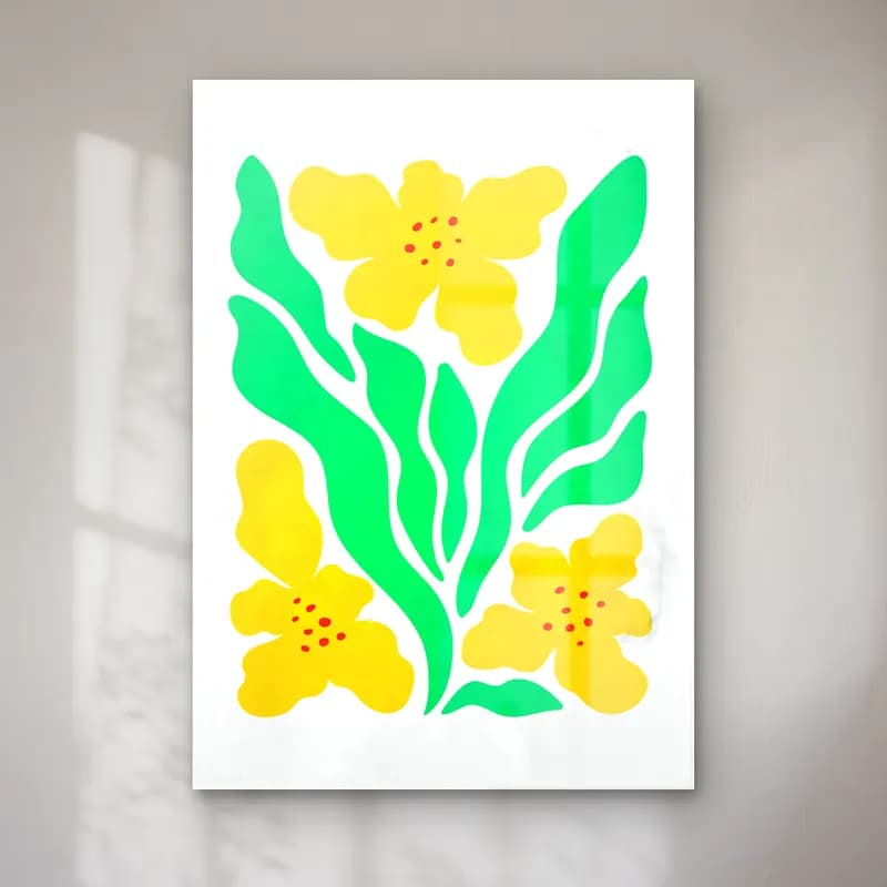 Boho Çiçek Deseni No. 71 cam tablo — Boho Çiçek Deseni No. 71 — boho çiçek deseni