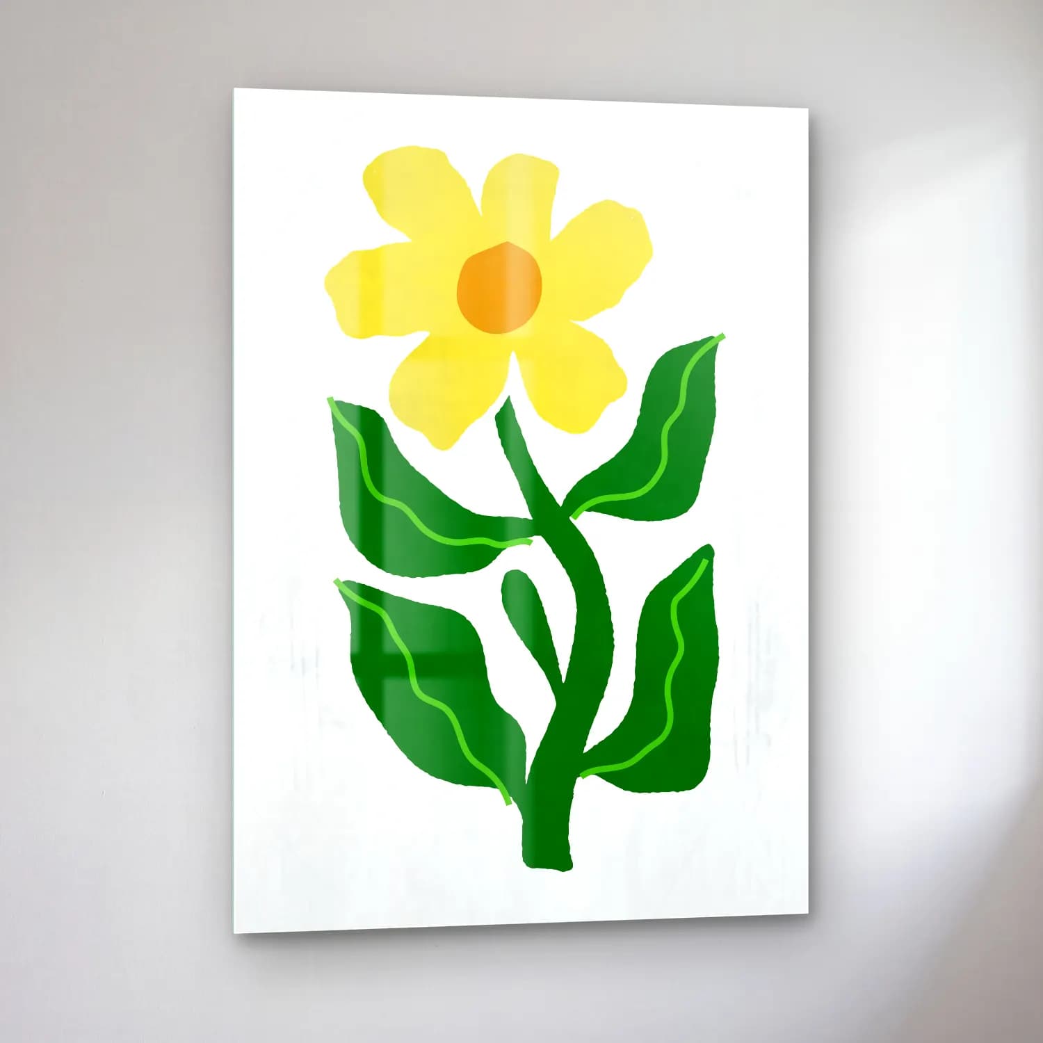 Botanik İllüstrasyon Çiçek Deseni No. 113 cam tablo — sol açıdan görünüm