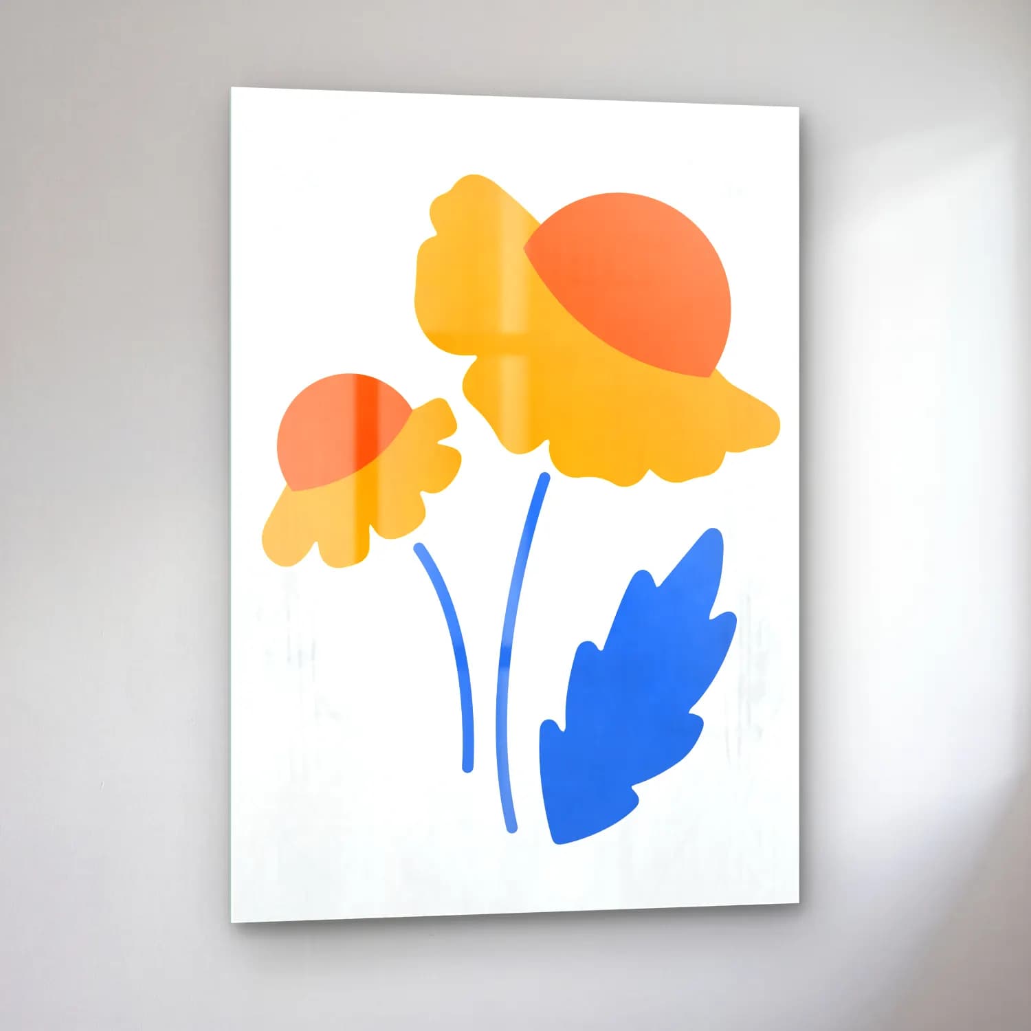 Botanik İllüstrasyon Çiçek Deseni No. 116 cam tablo — sol açıdan görünüm
