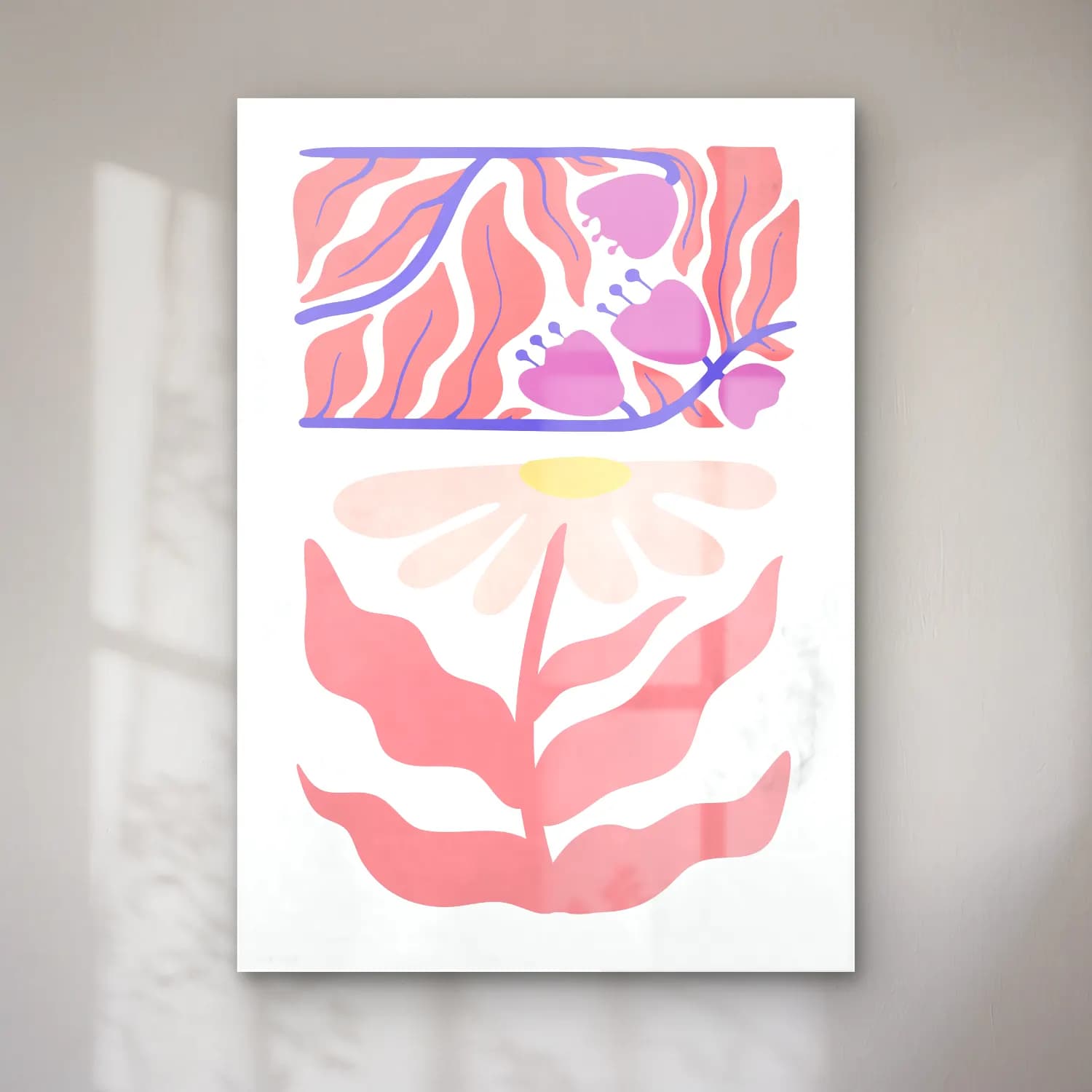 Boho Çiçek Deseni No. 74 cam tablo — Boho Çiçek Deseni No. 74 — boho çiçek deseni