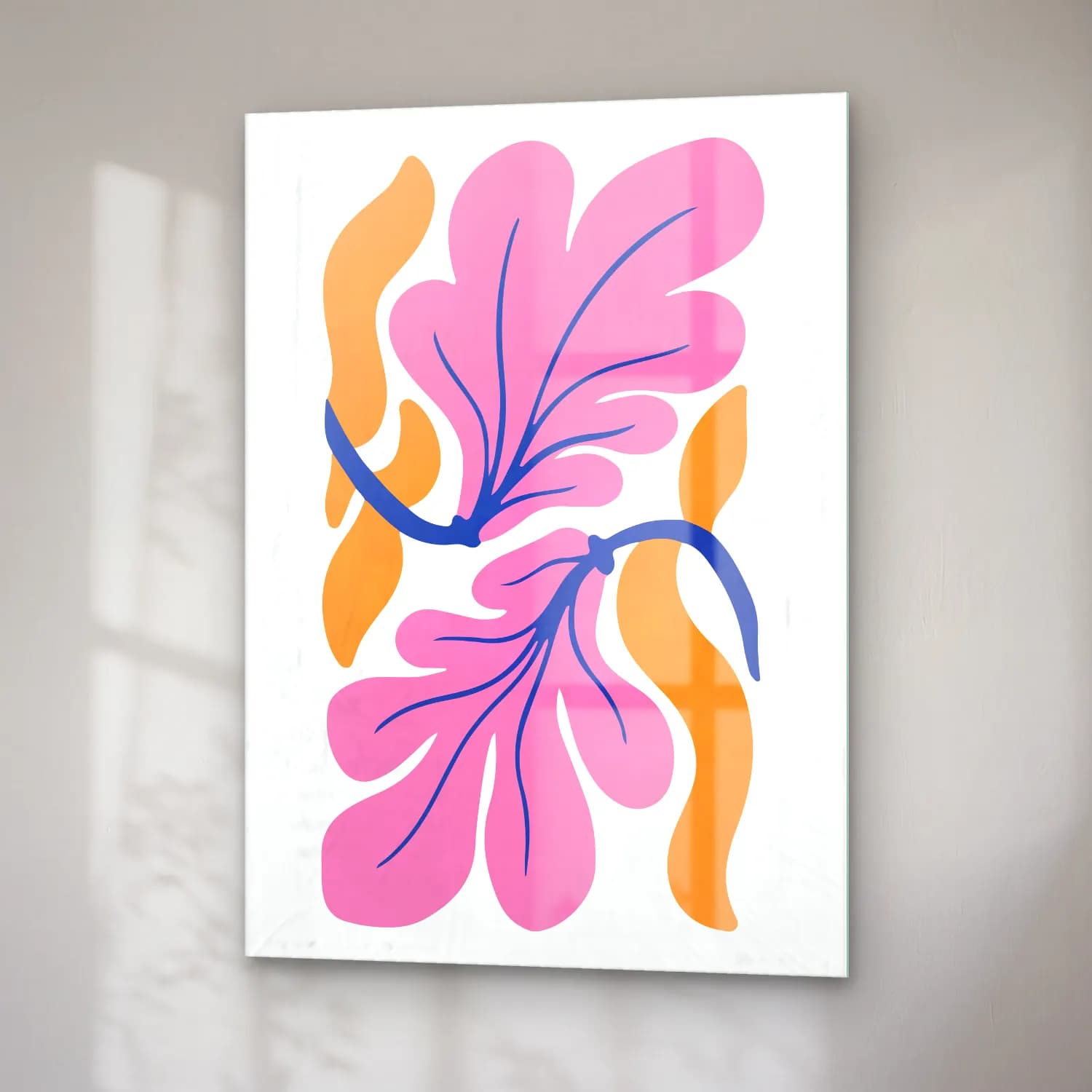 Boho Çiçek Deseni No. 75 cam tablo — sağ açıdan görünüm
