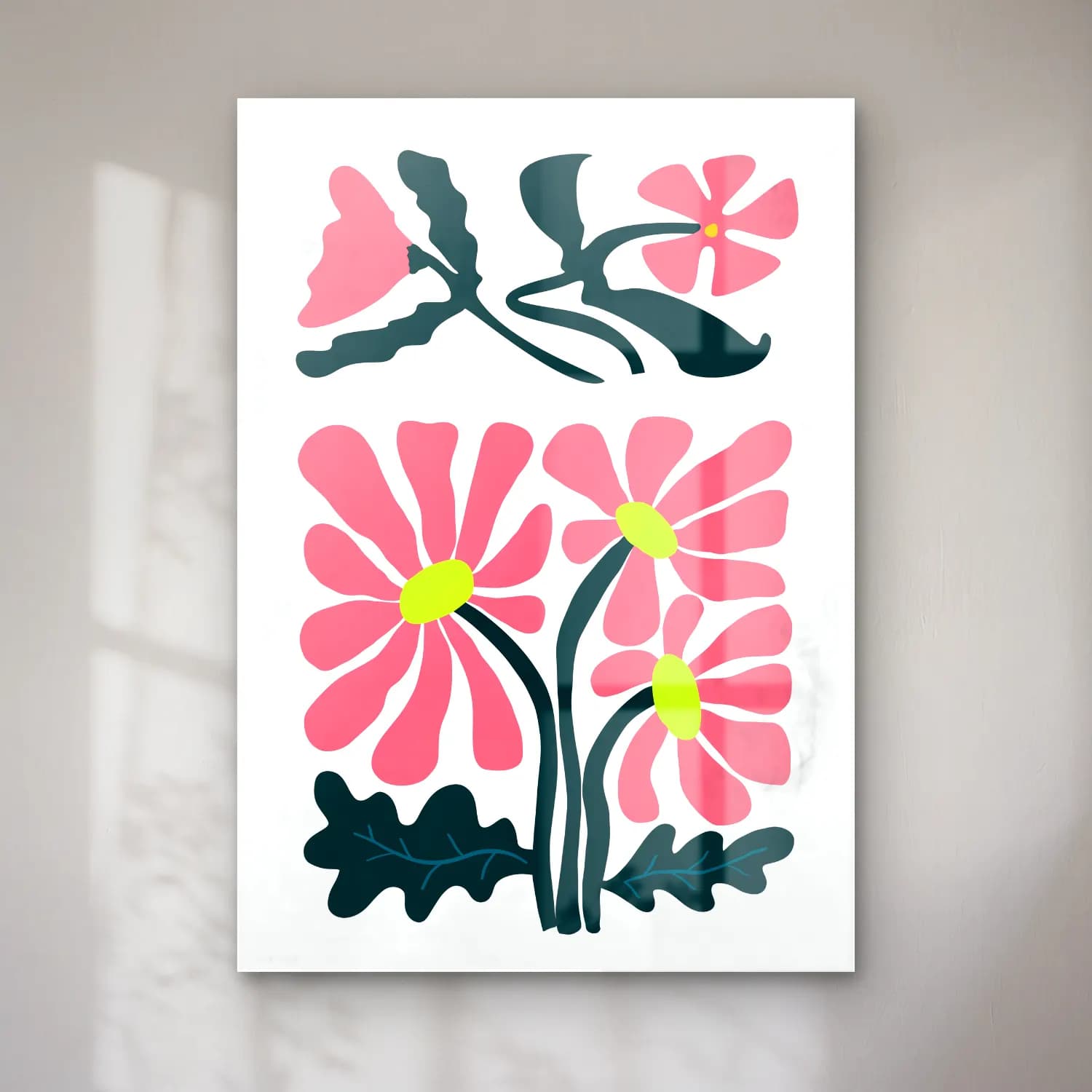 Boho Çiçek Deseni No. 76 cam tablo — Boho Çiçek Deseni No. 76 — boho çiçek deseni