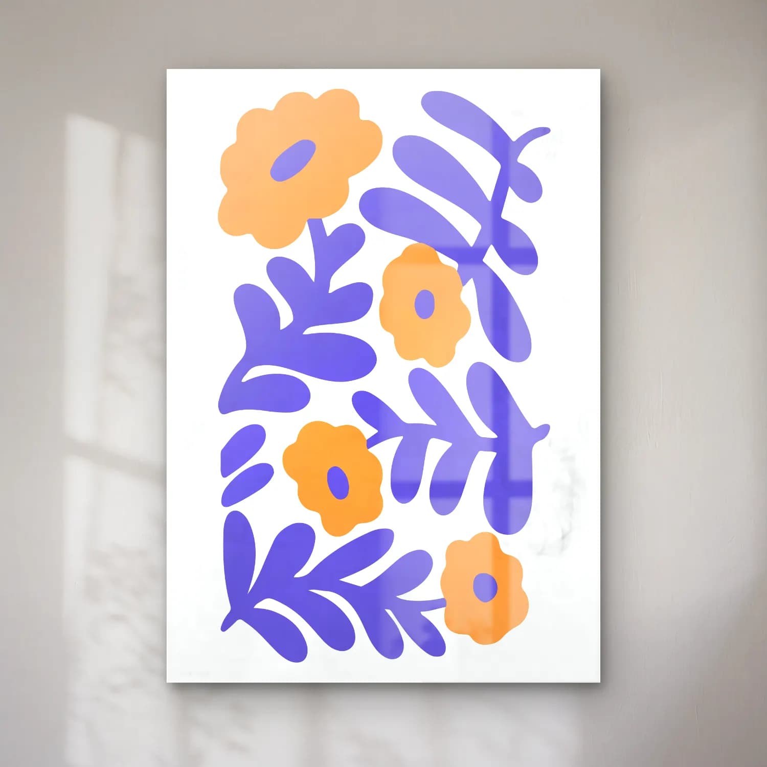 Boho Çiçek Deseni No. 77 cam tablo — Boho Çiçek Deseni No. 77 — boho çiçek deseni