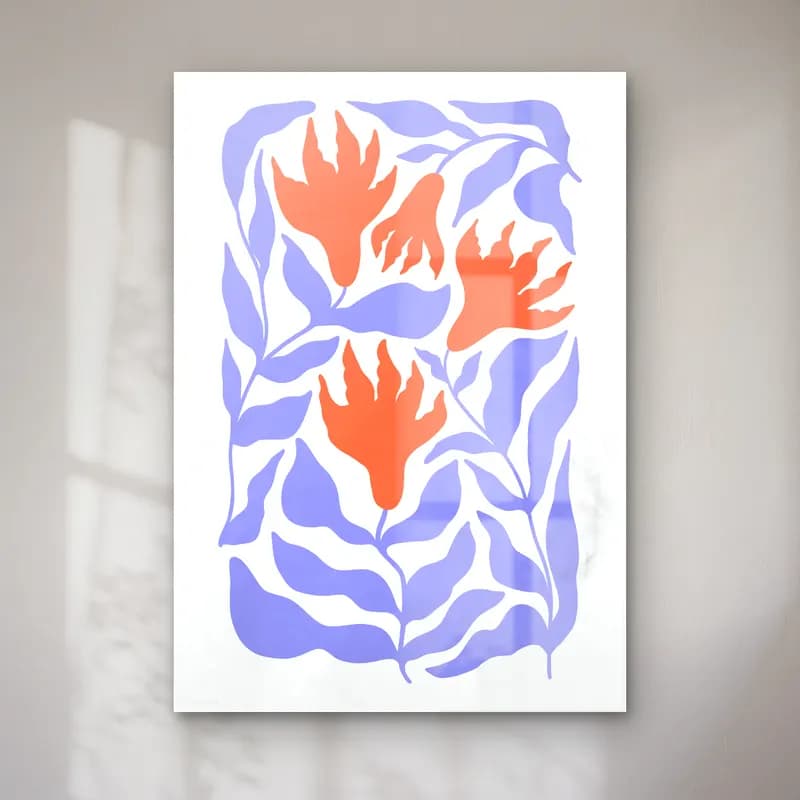 Boho Çiçek Deseni No. 80 cam tablo — Boho Çiçek Deseni No. 80 — boho çiçek deseni