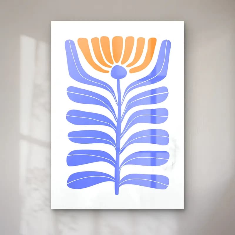 Retro Çiçek Deseni No. 176 cam tablo — Retro Çiçek Deseni No. 176 — retro çiçek deseni