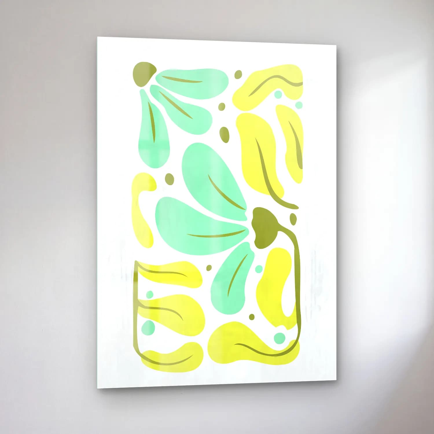 Boho Çiçek Deseni No. 82 cam tablo — sol açıdan görünüm