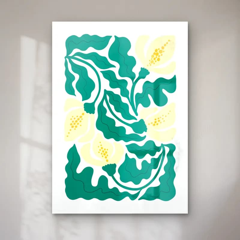 Boho Çiçek Deseni No. 83 cam tablo — Boho Çiçek Deseni No. 83 — boho çiçek deseni