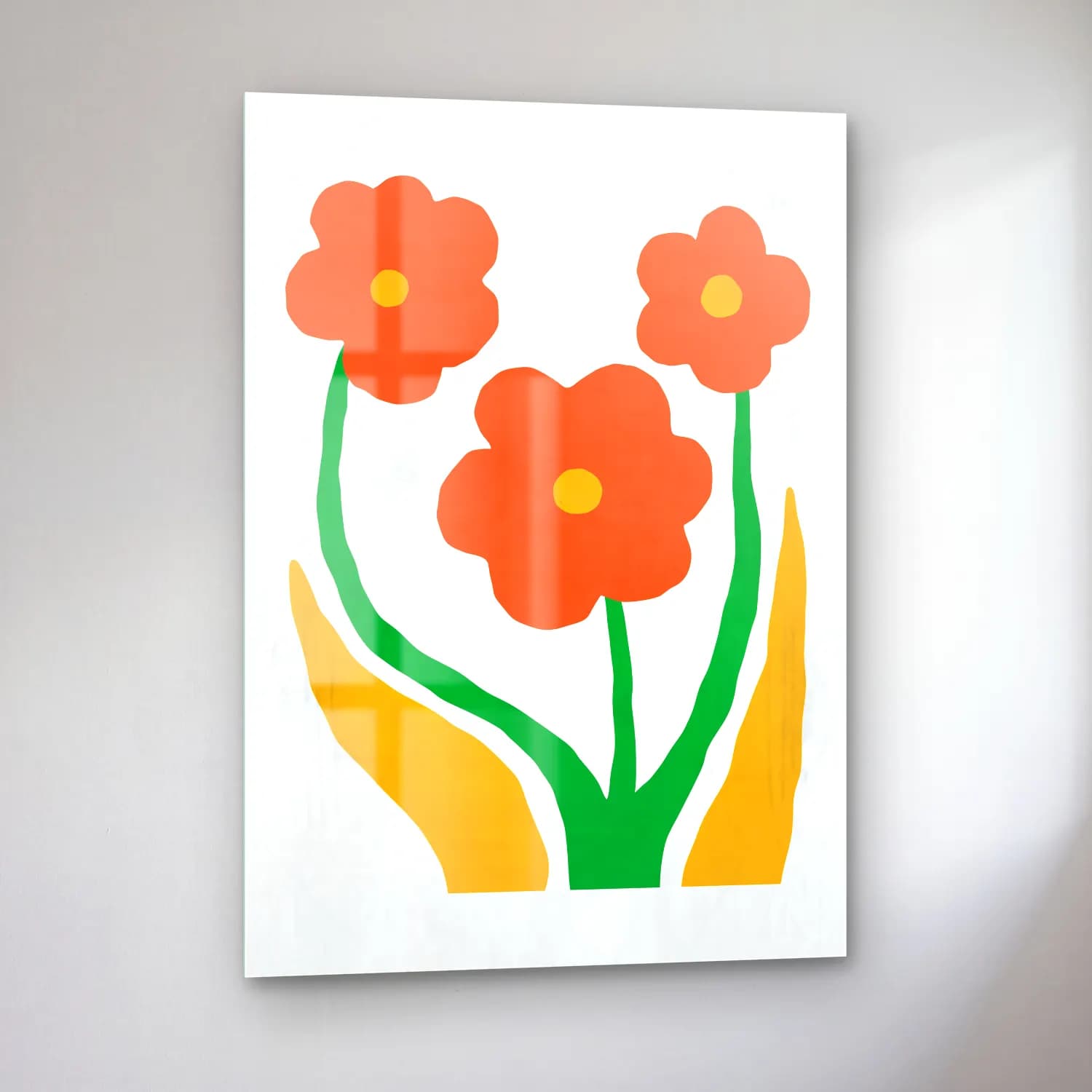 Botanik İllüstrasyon Çiçek Deseni No. 138 cam tablo — sol açıdan görünüm