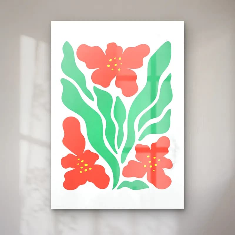 Boho Çiçek Deseni No. 84 cam tablo — Boho Çiçek Deseni No. 84 — boho çiçek deseni