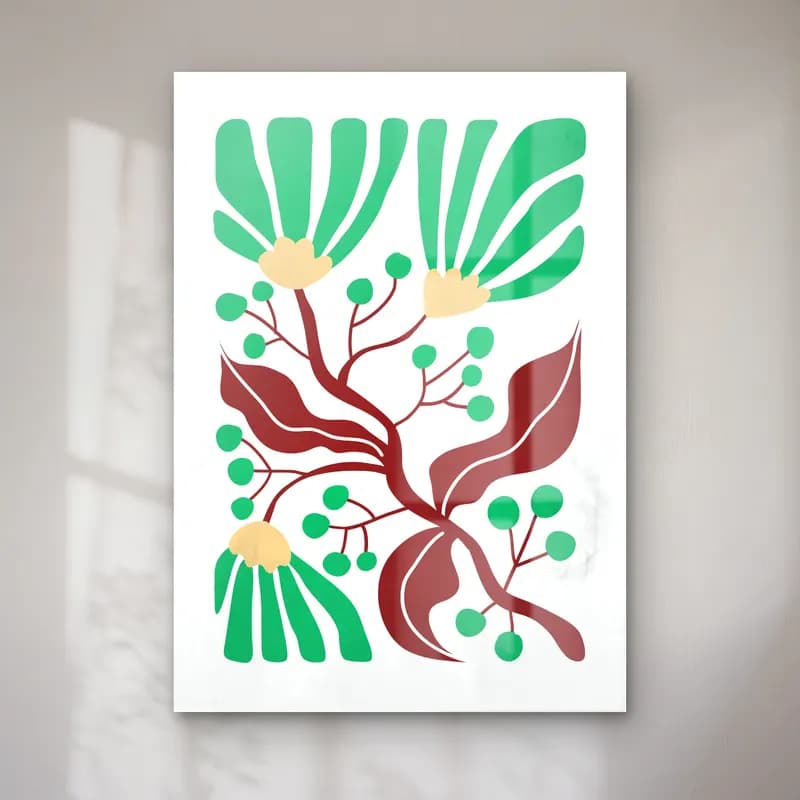 Boho Çiçek Deseni No. 85 cam tablo — Boho Çiçek Deseni No. 85 — boho çiçek deseni