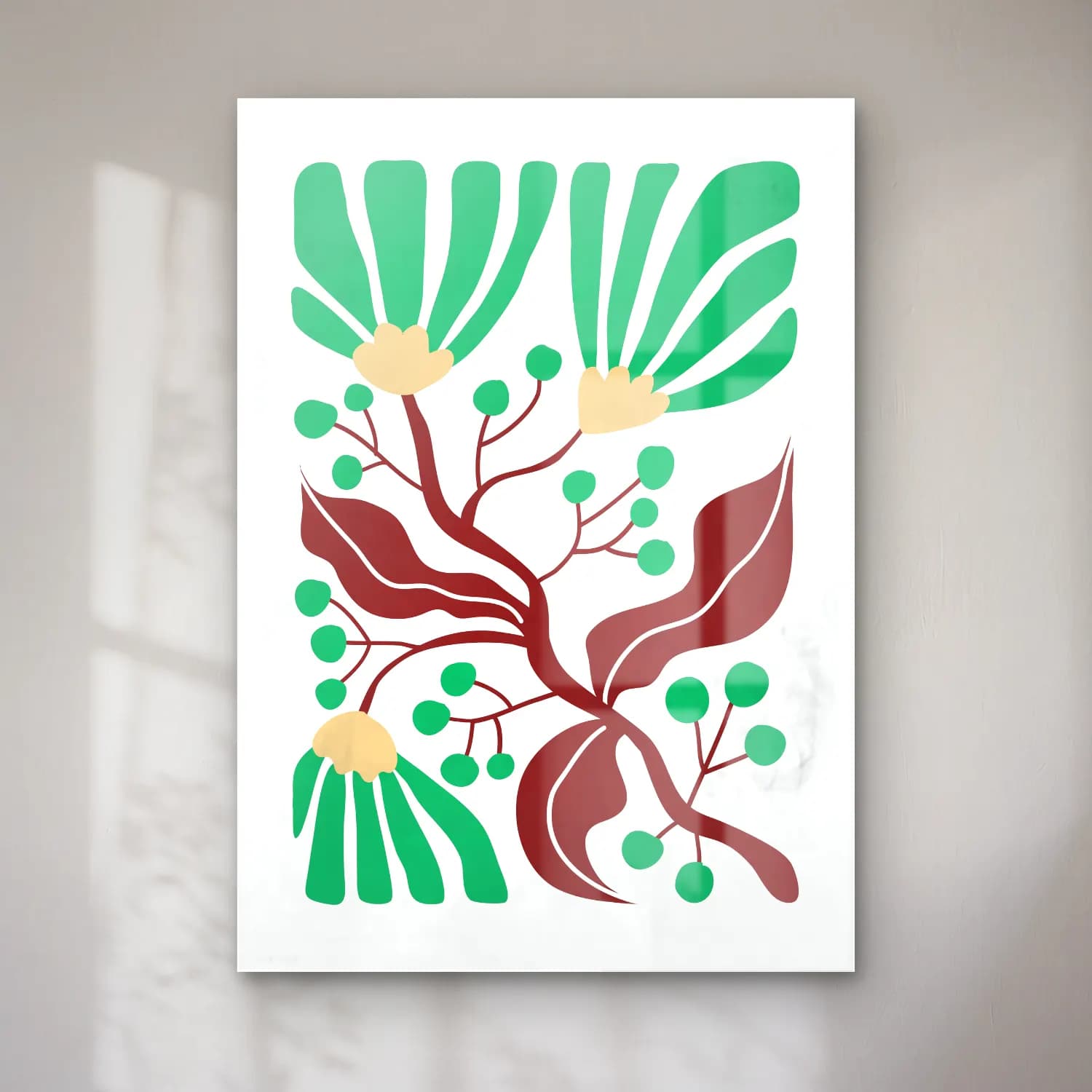 Boho Çiçek Deseni No. 85 cam tablo — Boho Çiçek Deseni No. 85 — boho çiçek deseni