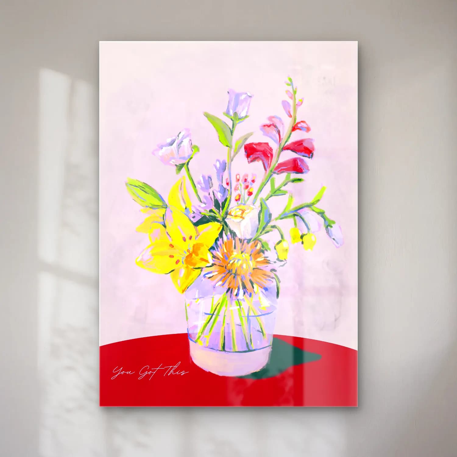 MAXIMALIST ECLECTIC – Vazoda Çiçek Buketi cam tablo — MAXIMALIST ECLECTIC – Vazoda Çiçek Buketi — suluboya vazoda çiçek buketi