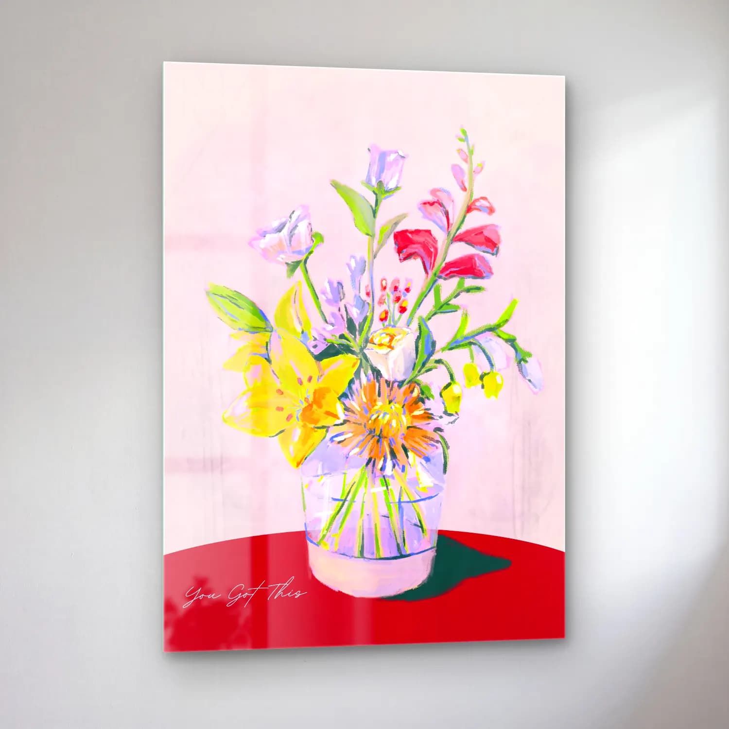 MAXIMALIST ECLECTIC – Vazoda Çiçek Buketi cam tablo — sol açıdan görünüm