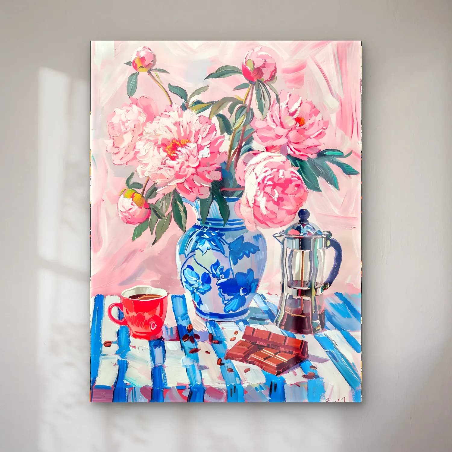 Yağlı Boya Pembe Şakayıklar No. 23 cam tablo — Yağlı Boya Pembe Şakayıklar No. 23 — yağlı boya pembe şakayıklar