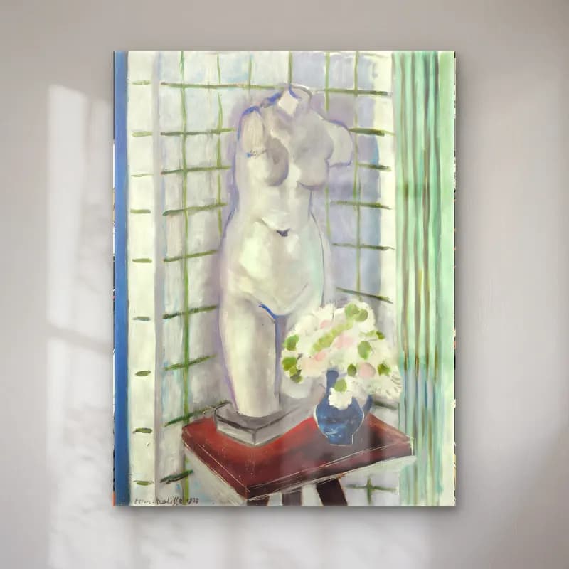 Henri Matisse – Antique et oeillets cam tablo — Henri Matisse – Antique et oeillets — empresyonist figür çalışması