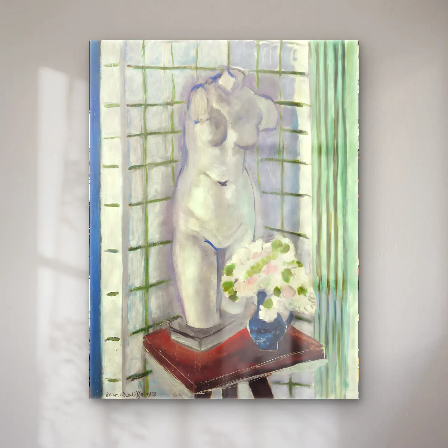 Henri Matisse – Antique et oeillets cam tablo — Henri Matisse – Antique et oeillets — empresyonist figür çalışması