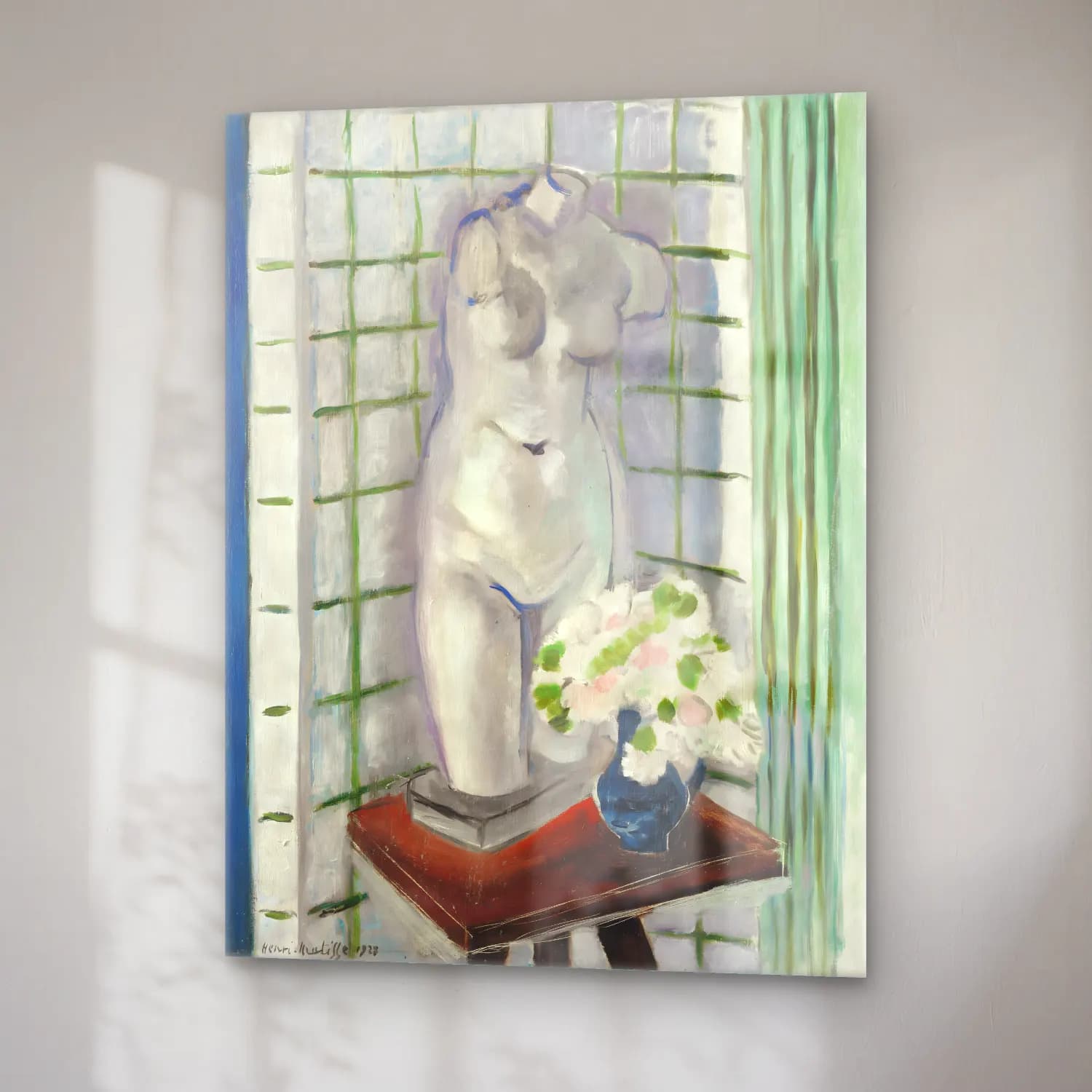 Henri Matisse – Antique et oeillets cam tablo — sağ açıdan görünüm