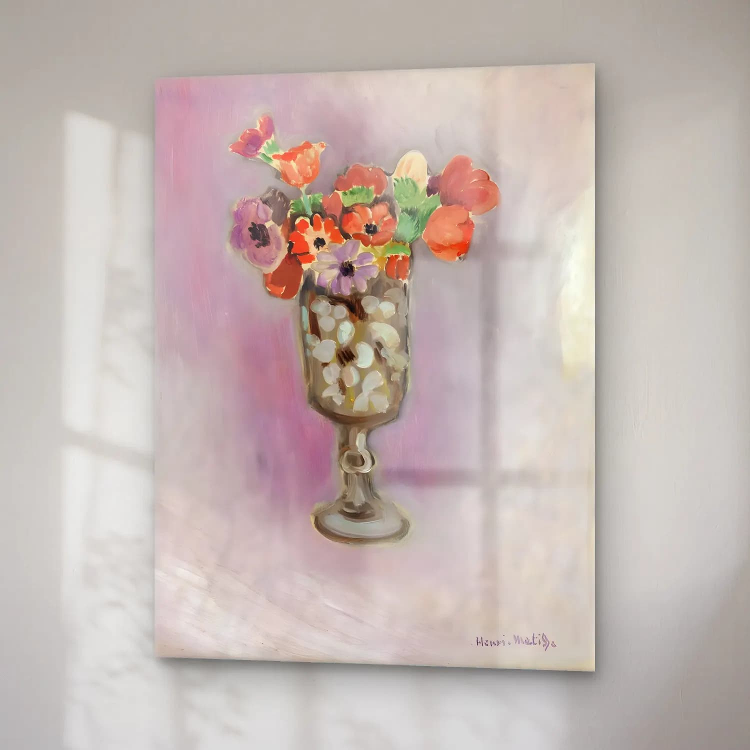 Henri Matisse – Bouquet of Anemones (Bouquet d’anémones) (4x3) cam tablo — sağ açıdan görünüm