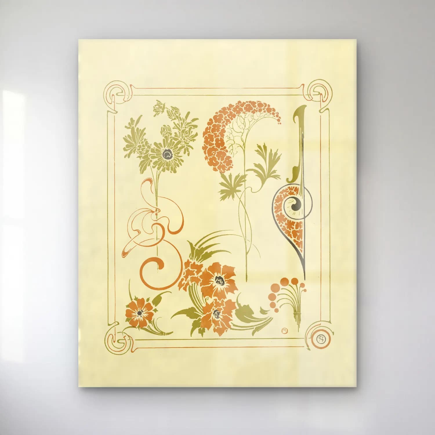 Botanik İllüstrasyon Çiçek Deseni No. 142 cam tablo — Botanik İllüstrasyon Çiçek Deseni No. 142 — botanik i̇llüstrasyon çiçek deseni