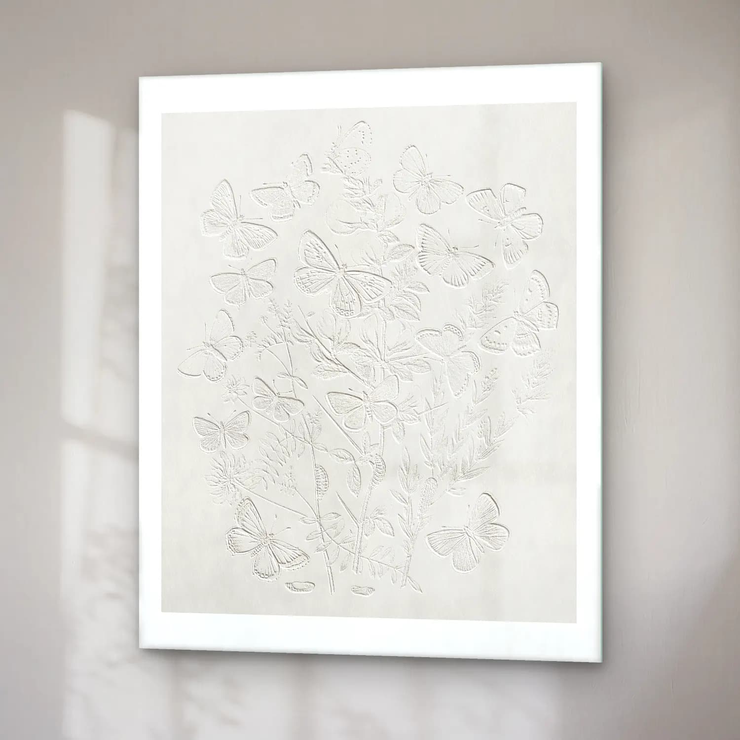 Pastel Çiçek Deseni No. 90 cam tablo — sağ açıdan görünüm