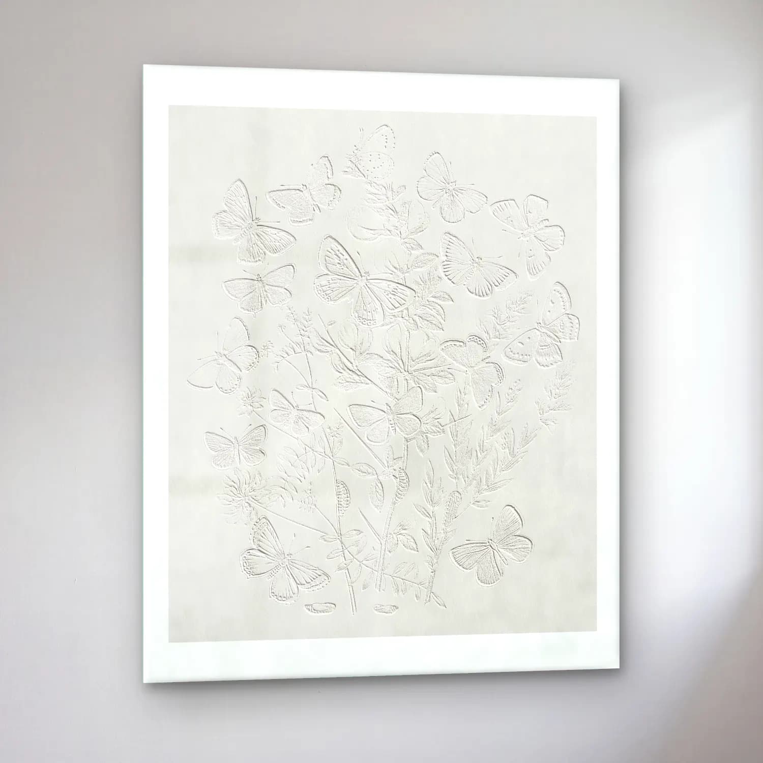 Pastel Çiçek Deseni No. 90 cam tablo — sol açıdan görünüm