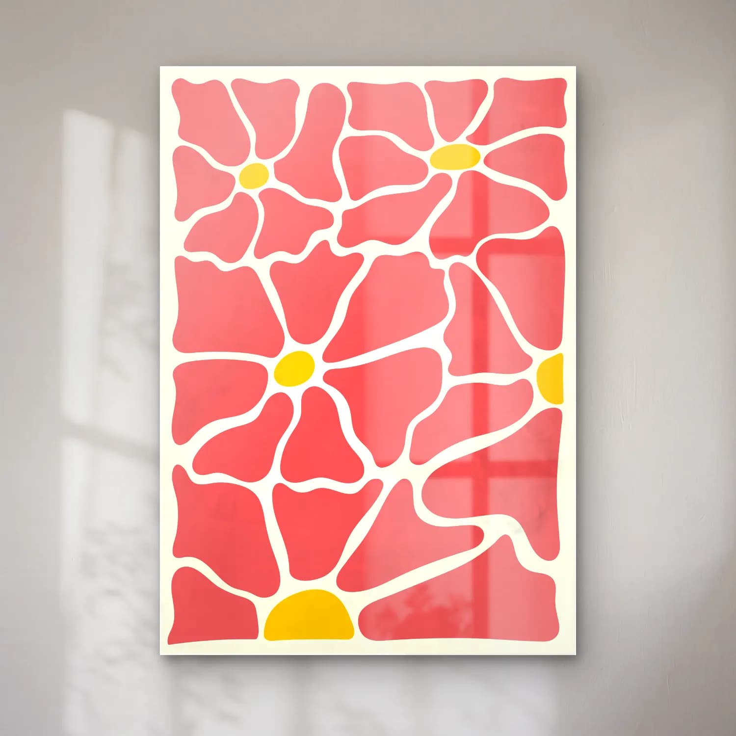Retro Çiçek Deseni No. 195 cam tablo — Retro Çiçek Deseni No. 195 — retro çiçek deseni
