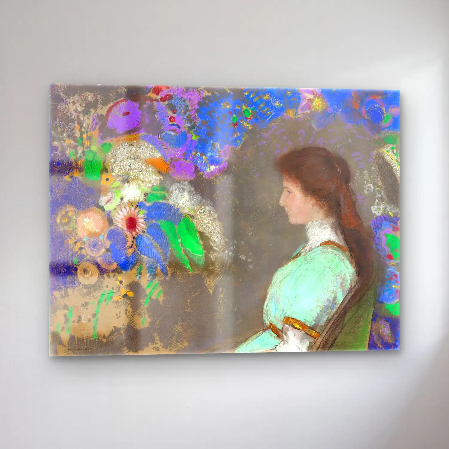 Odilon Redon – Violette Heymann oil painting cam tablo — sol açıdan görünüm