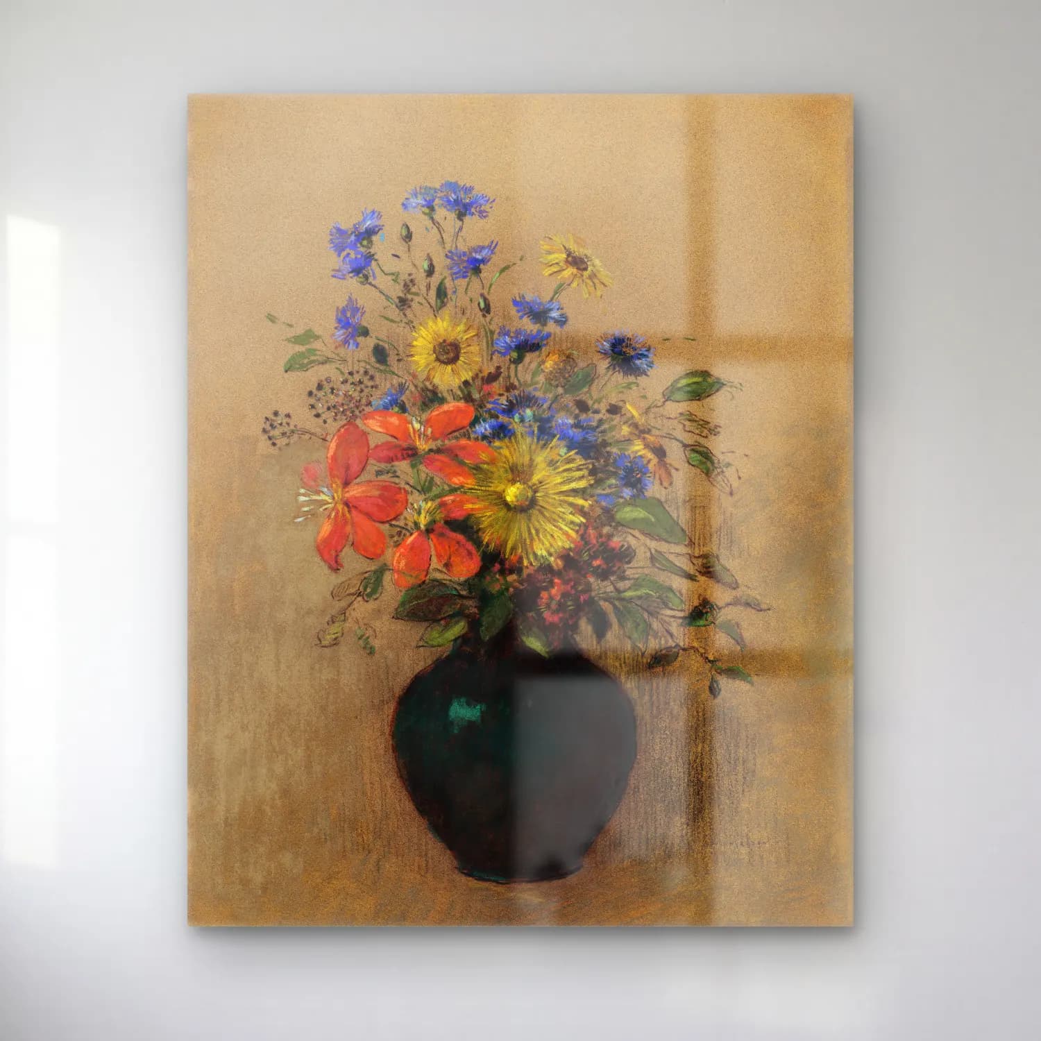 Odilon Redon – Wildflowers cam tablo — Odilon Redon – Wildflowers — empresyonist vazoda çiçek buketi