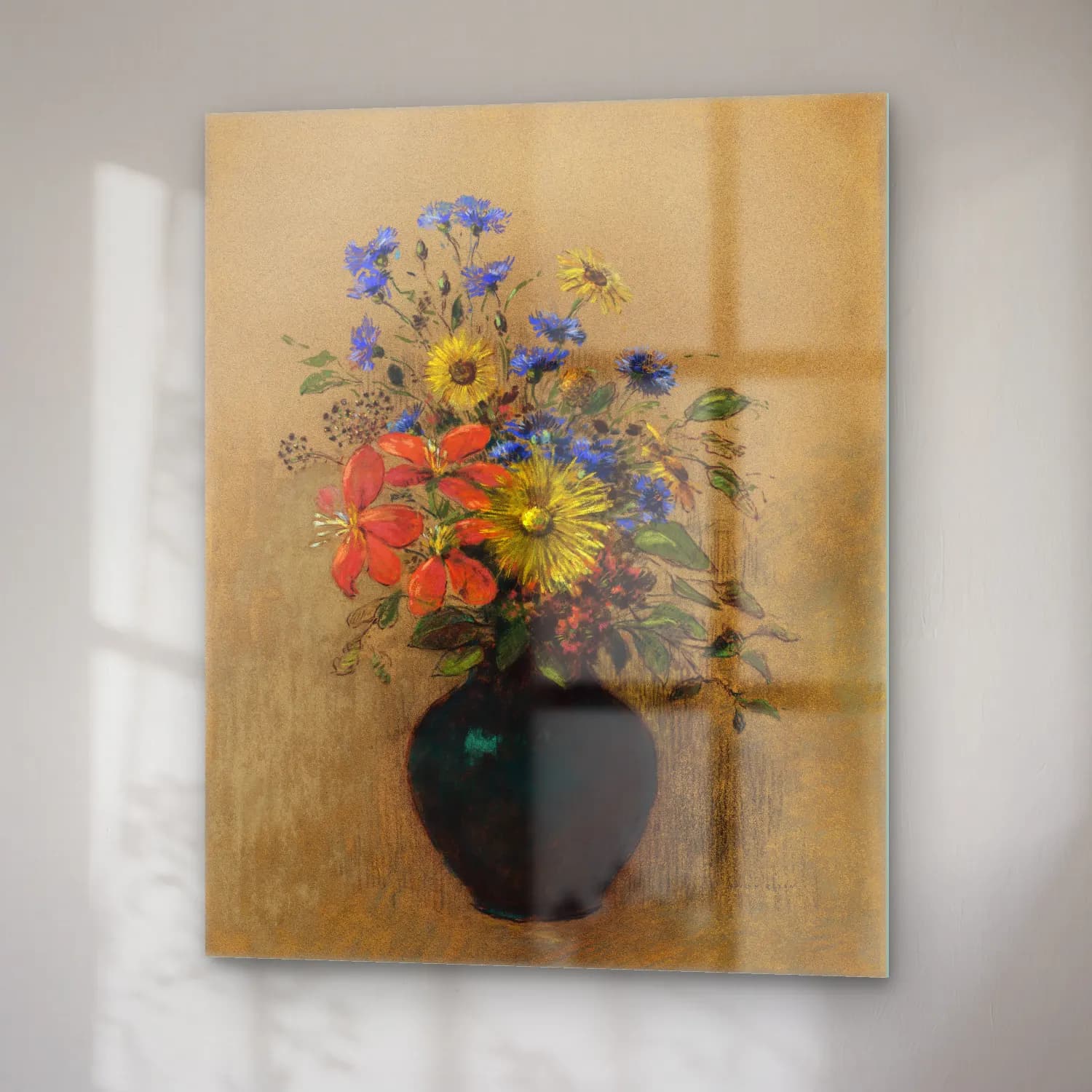 Odilon Redon – Wildflowers cam tablo — sağ açıdan görünüm