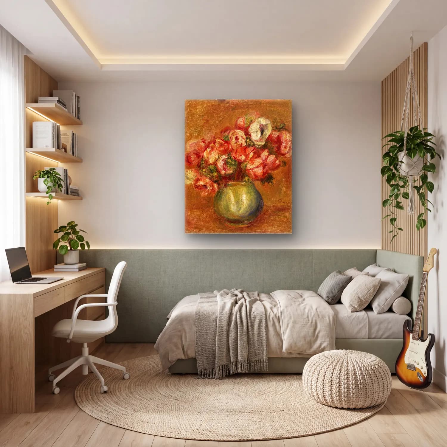 Pierre-Auguste Renoir – Anemones (Anémones) cam tablo — genç odasında